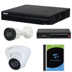 Комплект видеонаблюдения на 4 камеры Dahua IP Base (Indoor/Outdoor)