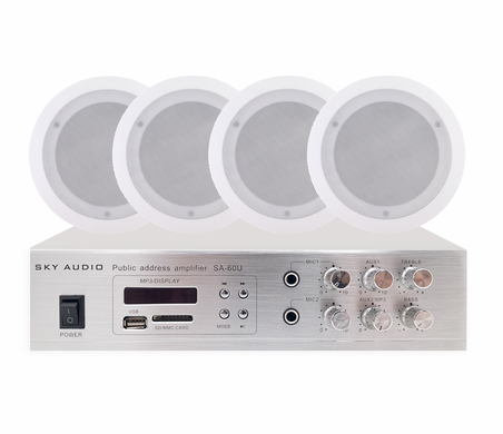 Система фонового озвучування SKY SOUND CS-7014 Black комплект, Білий