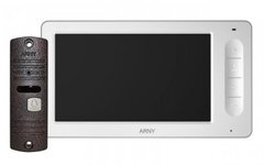 Комплект домофона Arny AVD-7006 (чорний/коричневий) Arny AVD-7006 (білий/коричневий) фото